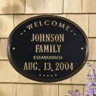 Oval Wedding - Anniversary "Family" House Plaque. Personalized
