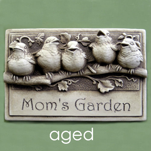 Baby Birds Plaque - Mom's Garden - Click Image to Close