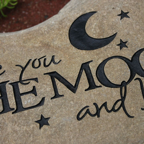 I Love You To The Moon And Back Garden Stone. Can Personalize - Click Image to Close
