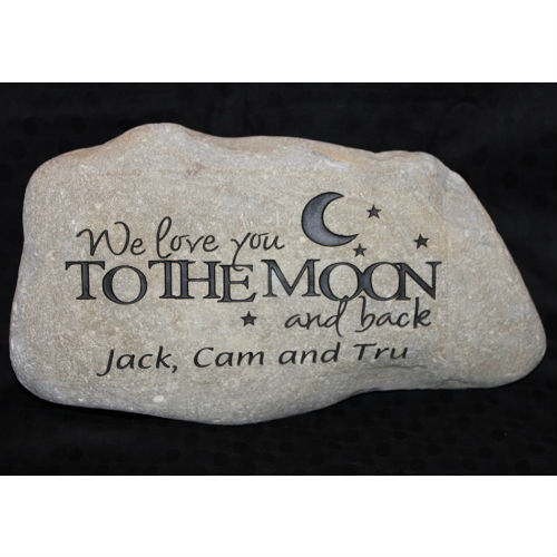 I Love You To The Moon And Back Garden Stone. Can Personalize - Click Image to Close