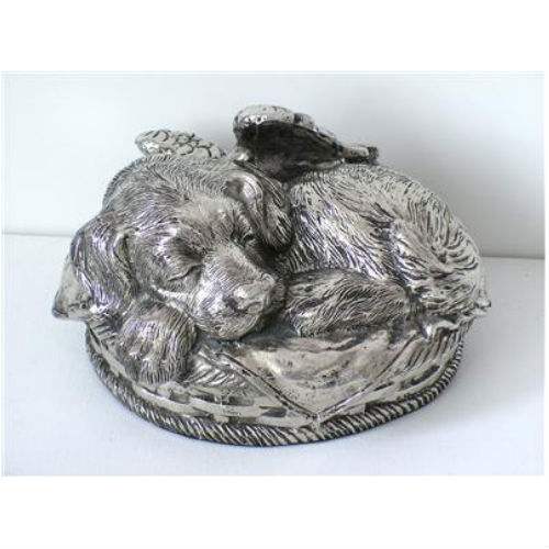 Angel Dog - Metallic Pet Urn, Medium. Can Be Personalized - Click Image to Close