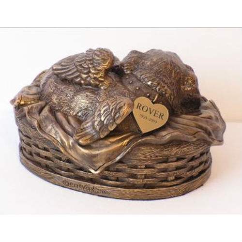 Angel Dog - Pet Urn, Large. Can Be Personalized - Click Image to Close