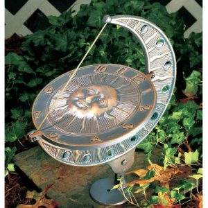 Sun and Moon Sundial - Copper Verde