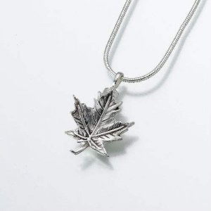 Maple Leaf Keepsake Cremation Jewelry - Sterling Silver