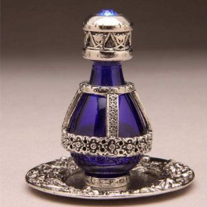 Roma Tear Bottle with Swarovski Crystal & FREE Matching Tray