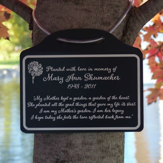 Tree Charm Mother's Legacy Tree Memorial Marker. Personalized - Click Image to Close