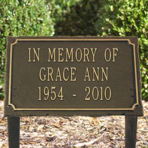 Garden Memorial Marker, 3 Lines. Personalized