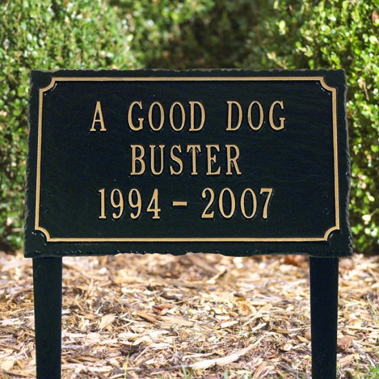 Garden Pet Memorial Marker, 3 Lines. Personalized - Click Image to Close