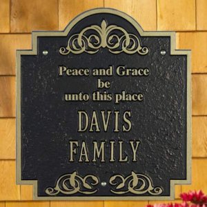 Peace and Grace Family House Plaque. Personalized