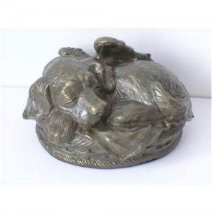 Angel Dog - Metallic Pet Urn, Medium. Can Be Personalized