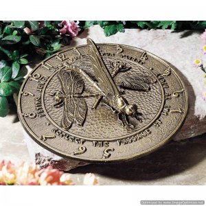 Dragonfly Sundial - French Bronze