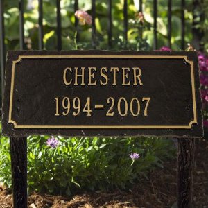 Garden Pet Memorial Marker, 2 Lines. Personalized