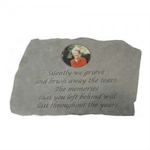 Silently We Grieve... "PHOTO CAMEO" Garden Stone