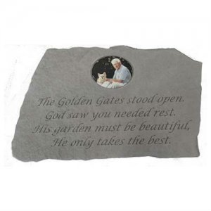 The Golden Gates Stood Open... "PHOTO CAMEO" Garden Stone