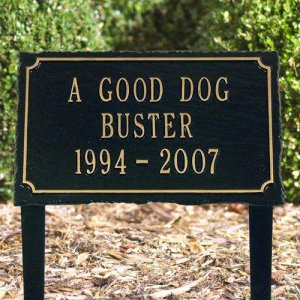 Garden Pet Memorial Marker, 3 Lines. Personalized