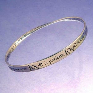 Love is Patient Corinthians Mobius Bracelet - Sterling Silver