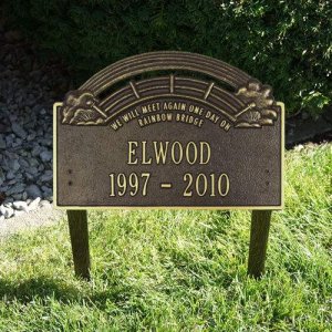 Rainbow Bridge Garden Pet Memorial Marker. Personalized