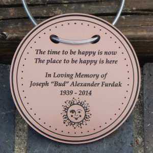 Tree Charm ROUND. "The Time To Be Happy Is Now." Personalized