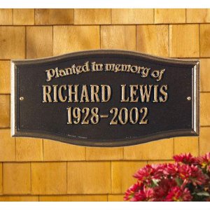 Planted in Memory of Wall Plaque. Personalized