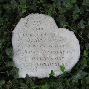 Life is Not Measured Garden Stone - Heart