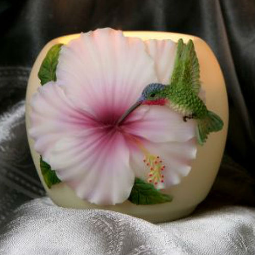 Hummingbird and Hibiscus Votive Memory Candle (BEST SELLER) - Click Image to Close