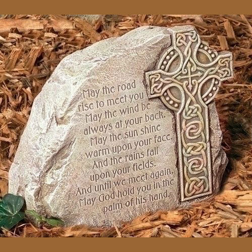 Celtic Cross Irish Blessing Garden Stone - Click Image to Close