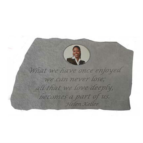 What We Have Once Enjoyed... "PHOTO CAMEO" Garden Stone - Click Image to Close