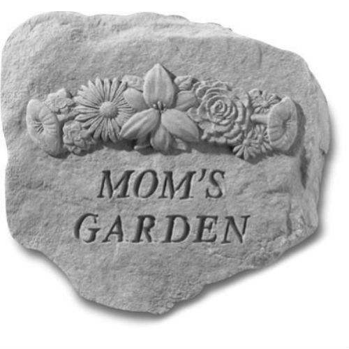 Mom's Garden Stone With Flowers - Click Image to Close