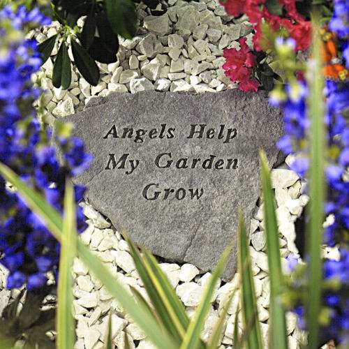 Angels Help My Garden Grow Stone - Click Image to Close