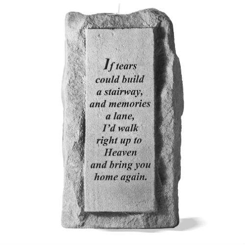 Cast Stone Votive Memorial Candleholder - 3 Phrases - Click Image to Close