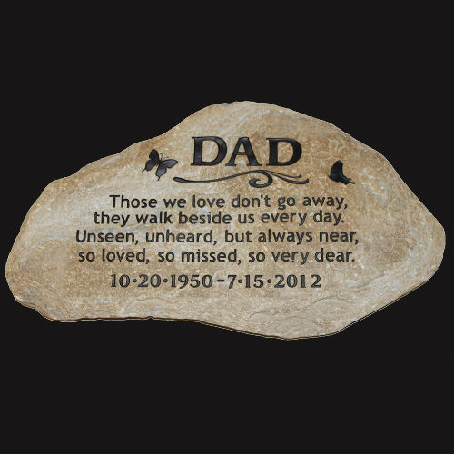 A Custom Engraved Garden Memorial Stone - LARGE Personalized - Click Image to Close