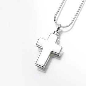 Large Cross Keepsake Cremation Jewelry - Sterling Silver