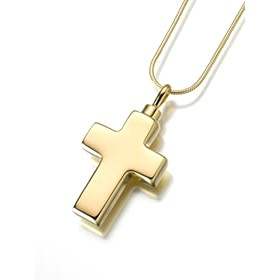 Large Cross Keepsake Cremation Jewelry - Gold Vermeil