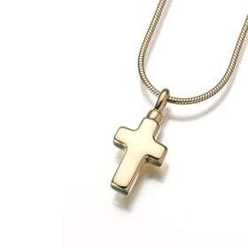 Cross Keepsake Cremation Jewelry - Gold Vermeil