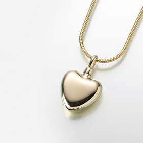 Small Heart Keepsake Cremation Jewelry - 14K Gold