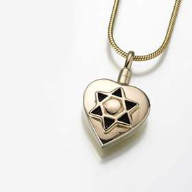 Star of David Keepsake Cremation Jewelry - 14K Gold