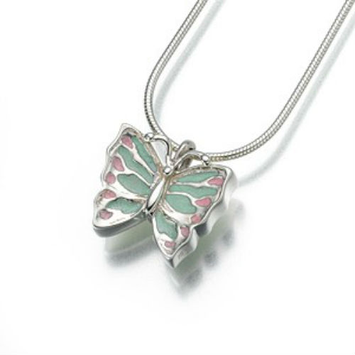 Butterfly Keepsake Cremation Jewelry - Sterling Silver - Click Image to Close