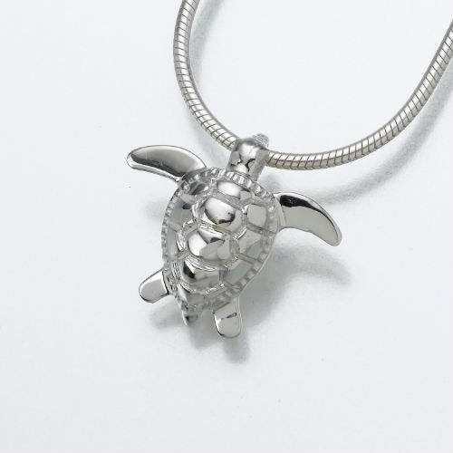 Sea Turtle Keepsake Cremation Jewelry - Sterling Silver - Click Image to Close