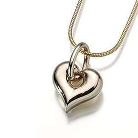 Puffed Heart Keepsake Cremation Jewelry - 14K Gold