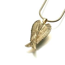 Angel Wings Keepsake Cremation Jewelry - 14K Gold