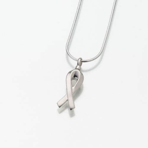 Remembrance Ribbon Cremation Jewelry - Sterling Silver (NEW) - Click Image to Close