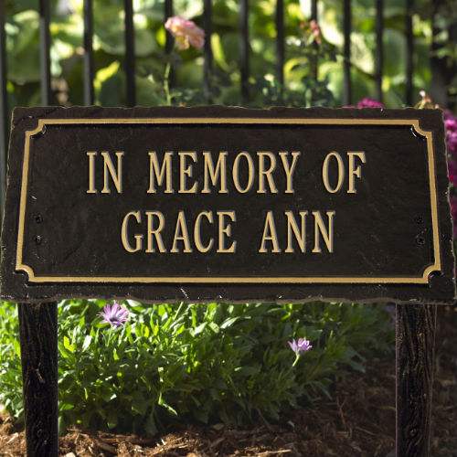 Garden Memorial Marker, 2 Lines. Personalized - Click Image to Close