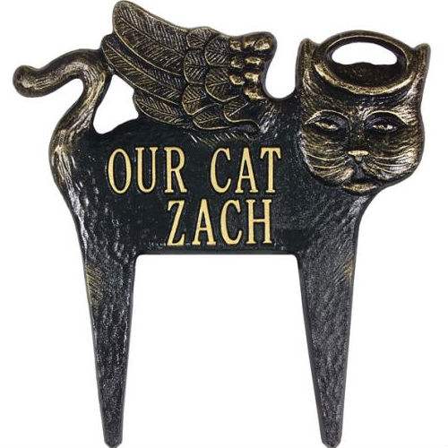 Angel Cat Memorial Marker. Personalized - Click Image to Close