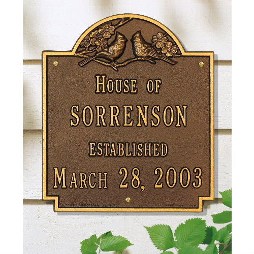 Cardinal Anniversary - Wedding House Plaque. Personalized - Click Image to Close