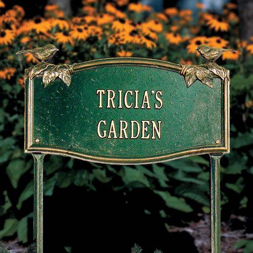 Vine and Chickadee Garden Memorial Marker. Personalized - Click Image to Close