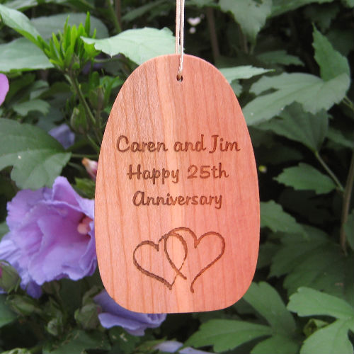 Medium "ANNIVERSARY" Wind Chime. Personalized - Click Image to Close