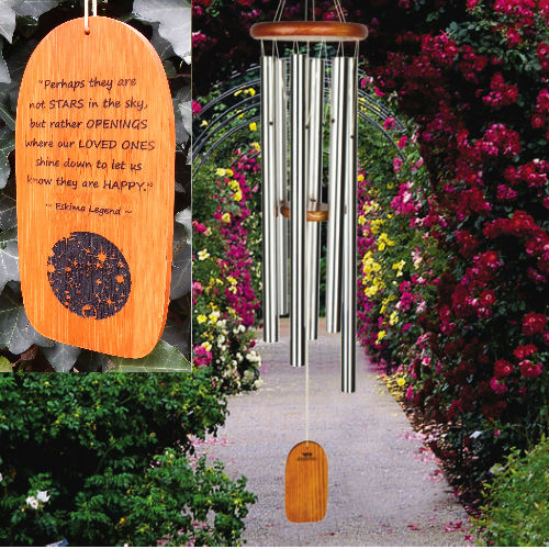 Solar Wind Chime Memorial in Memory of Adult or Child Eternal light Memorial Heaven day remembering mom death of mother or father Bamboo Woodstock Chime