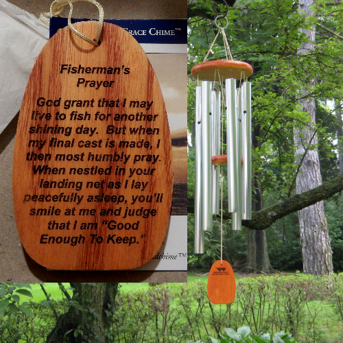 Medium FATHER'S - FISHERMAN'S PRAYER Wind Chime. Personalized [WSC