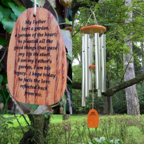 Medium "FATHER'S LEGACY GARDEN OF THE HEART" Chime. Personalized - Click Image to Close