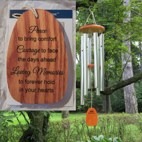 Medium "PEACE TO BRING COMFORT" Wind Chime. Personalized - Click Image to Close